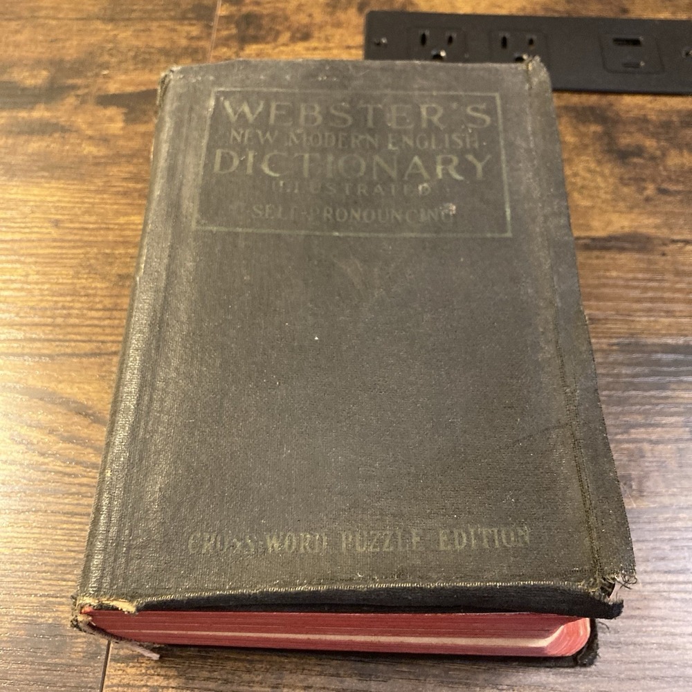 Webster's New Modern English‎ Dictionary1925 Cross Word Puzzle Edition Antique